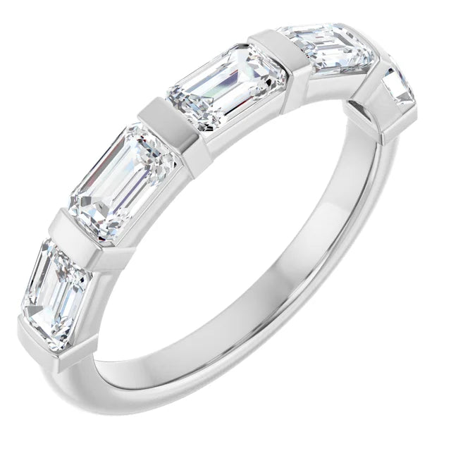 14K Emerald Diamond Anniversary Band