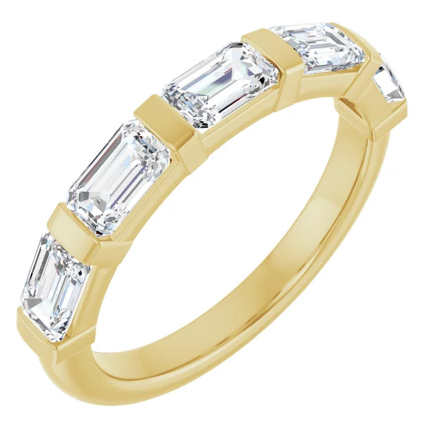 14K Emerald Diamond Anniversary Band