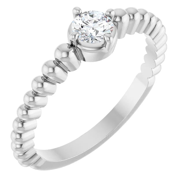14K Gemstone Graduated Bead Ring