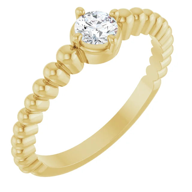 14K Gemstone Graduated Bead Ring