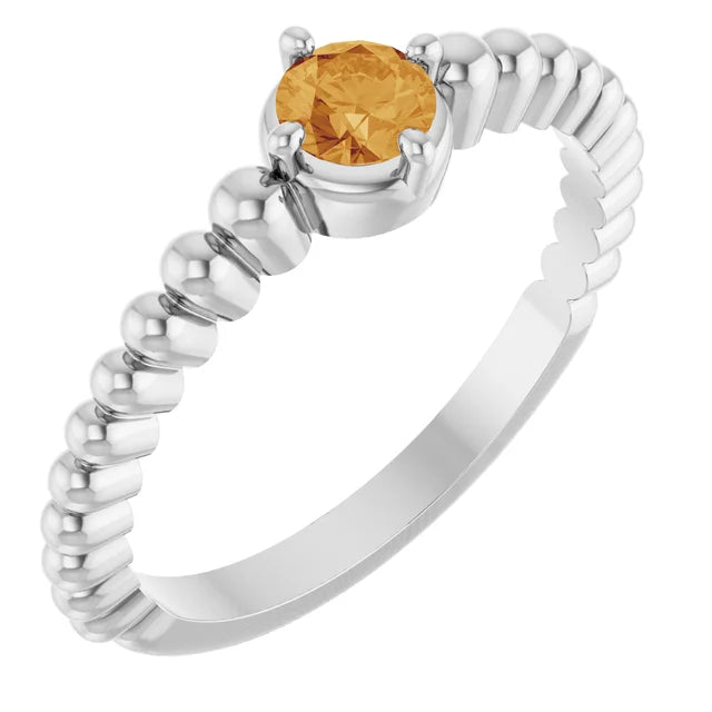 14K Gemstone Graduated Bead Ring