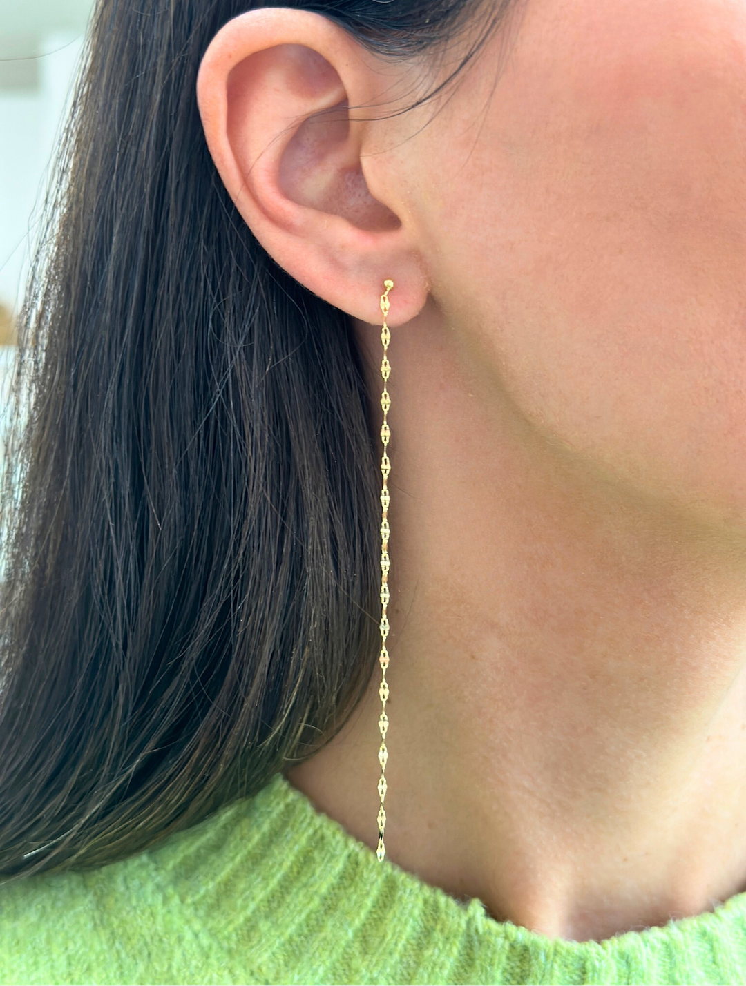 14K Hammered Forzentina Chain Duster Earrings