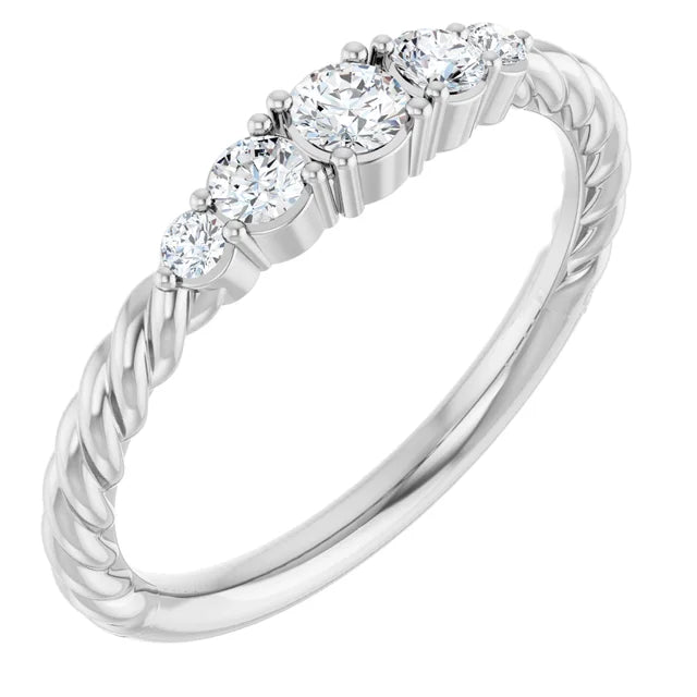 14K Gemstone &amp; Lab-Grown Diamond Stackable Ring