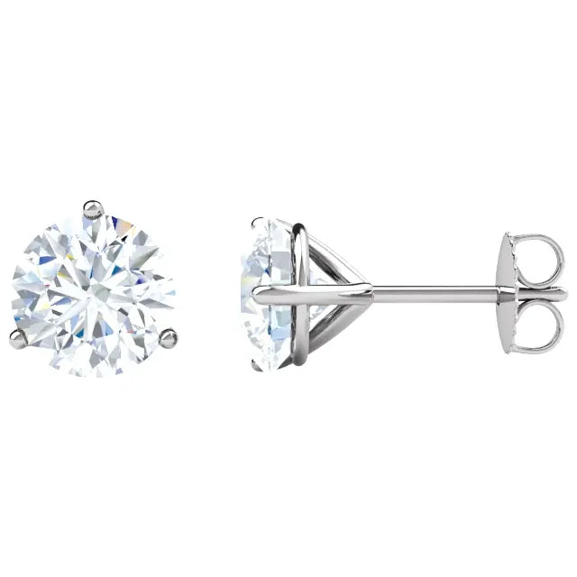 14K Lab Grown Diamond 3-Prong Martini Studs