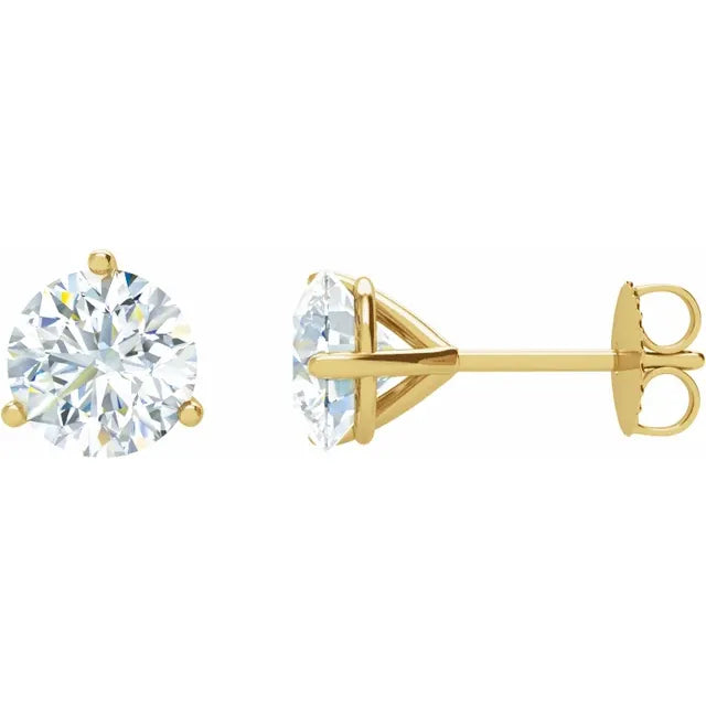 14K Lab Grown Diamond 3-Prong Martini Studs