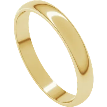 14K Half Round Lightweight Band