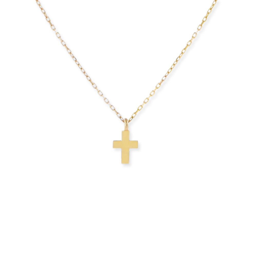 14K Mini Cross Necklace
