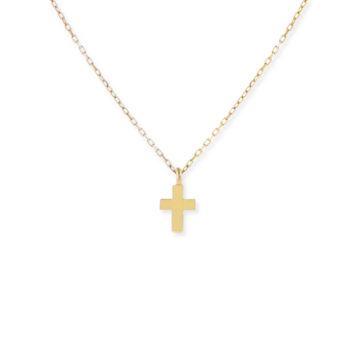14K Mini Cross Necklace
