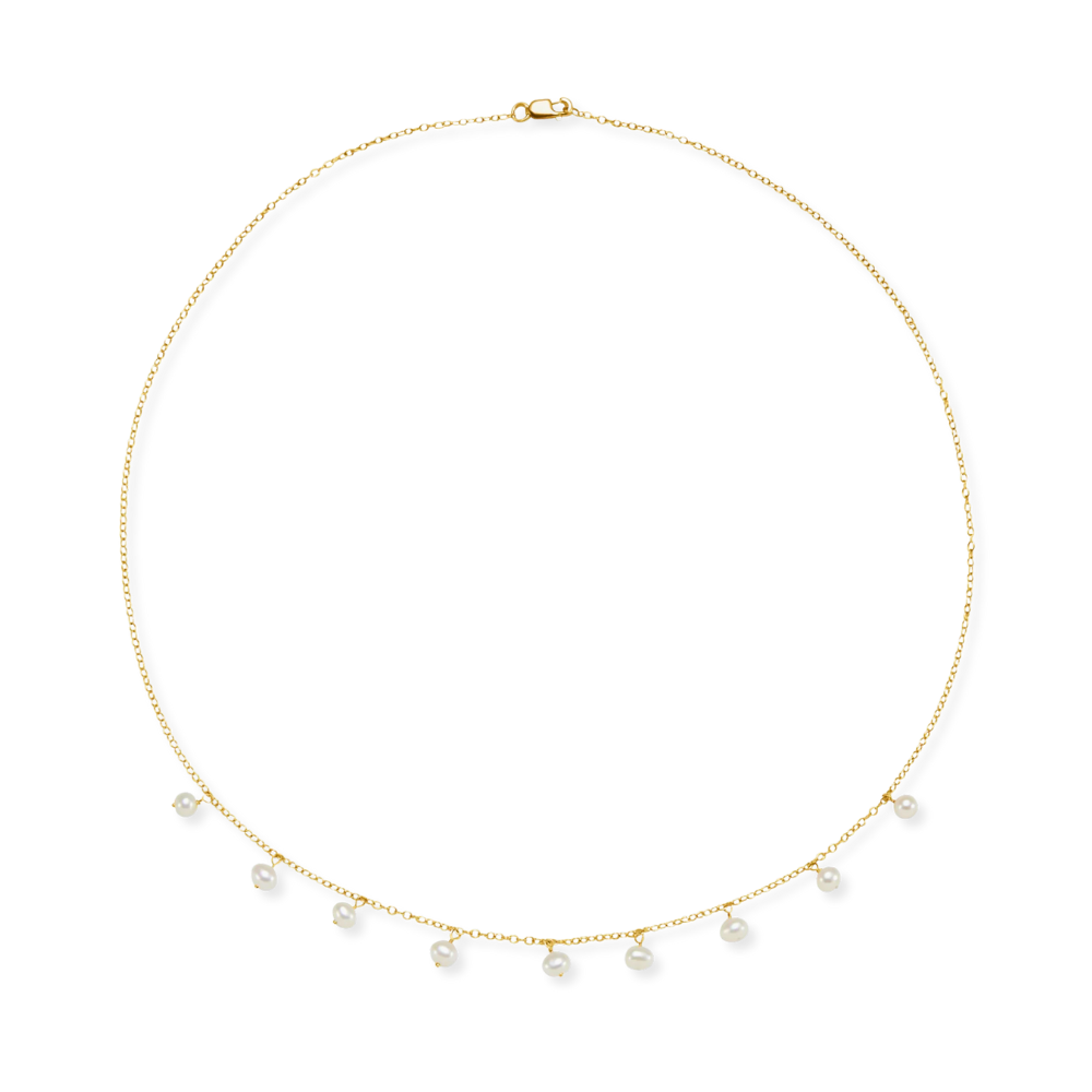 14K Cultured Freshwater Pearl Dangle Necklace