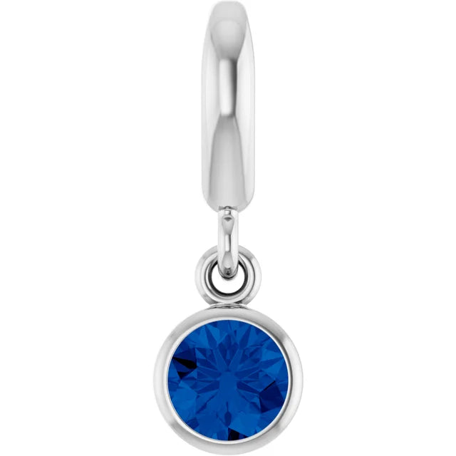 14K Round Bezel Gemstone Charm
