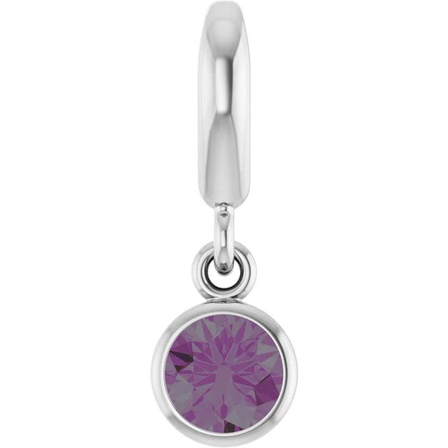 14K Round Bezel Gemstone Charm