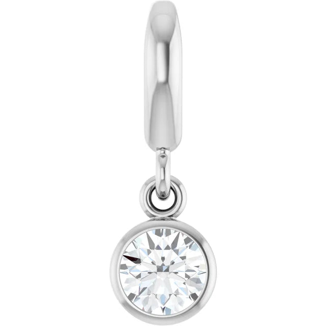 14K Round Bezel Gemstone Charm