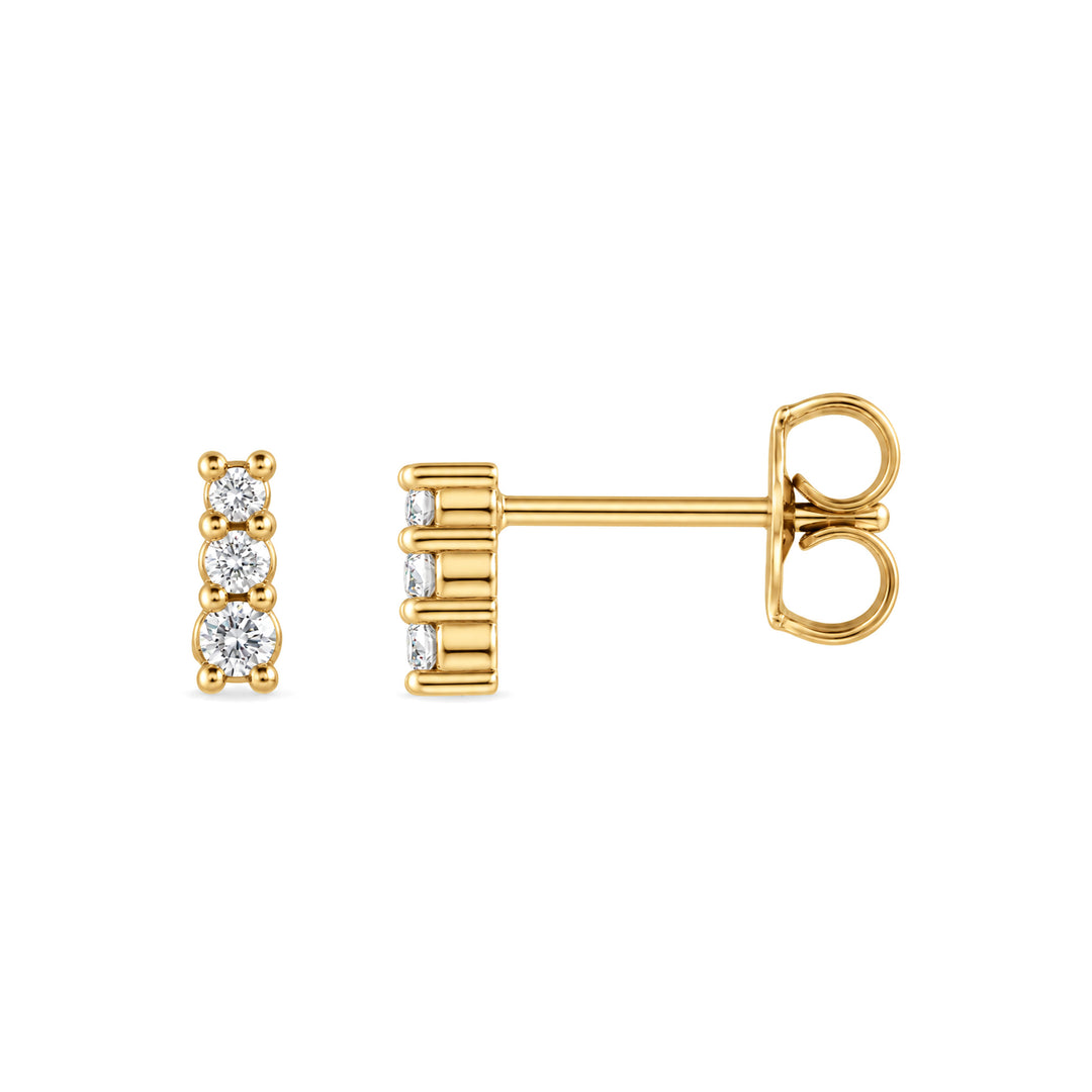 14K .03 CTW Lab Grown Diamond Graduated Three-Stone Earrings
