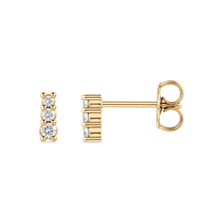 14K .03 CTW Lab Grown Diamond Graduated Three-Stone Earrings