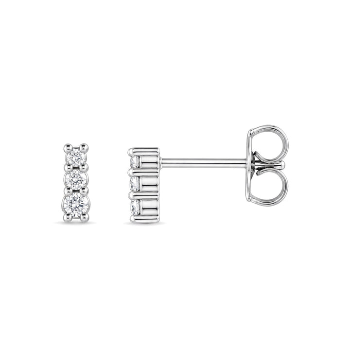 14K .03 CTW Lab Grown Diamond Graduated Three-Stone Earrings