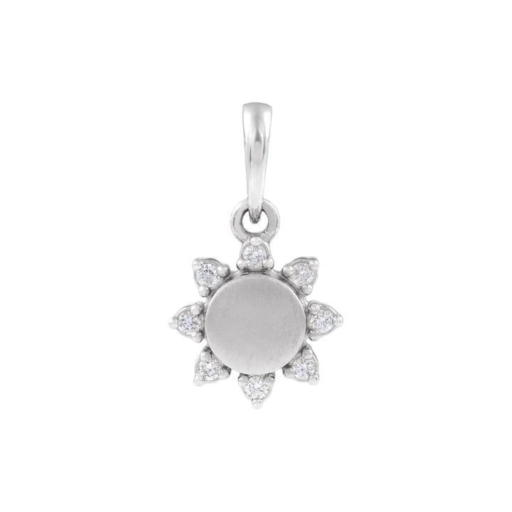 14K .06 CTW Lab Grown Diamond Engravable Pendant 14KW Alternate View-Embark Fine Jewelry