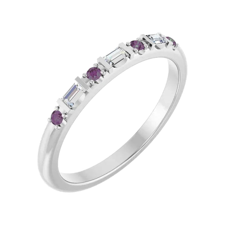 14K 1/10 CTW Natural Diamond &amp; Gemstone Stackable Ring