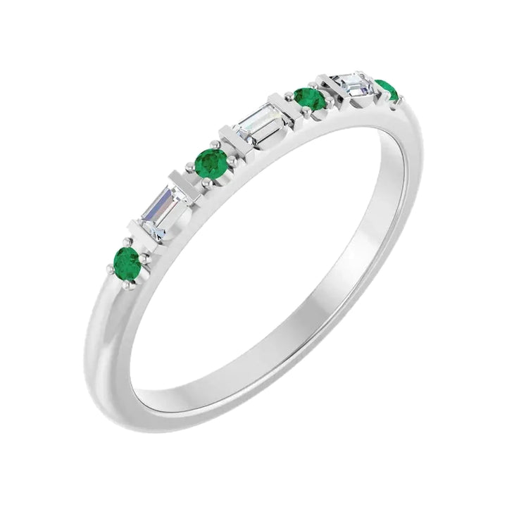 14K 1/10 CTW Natural Diamond &amp; Gemstone Stackable Ring
