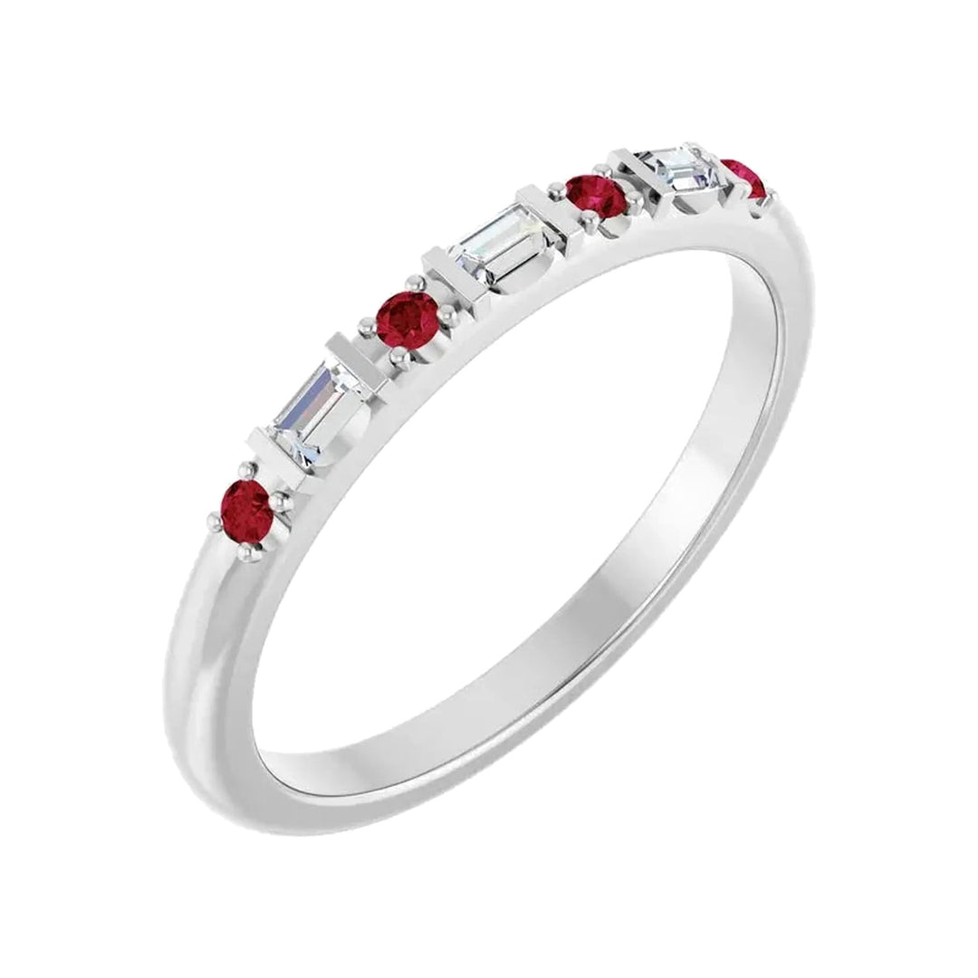 14K 1/10 CTW Natural Diamond &amp; Gemstone Stackable Ring