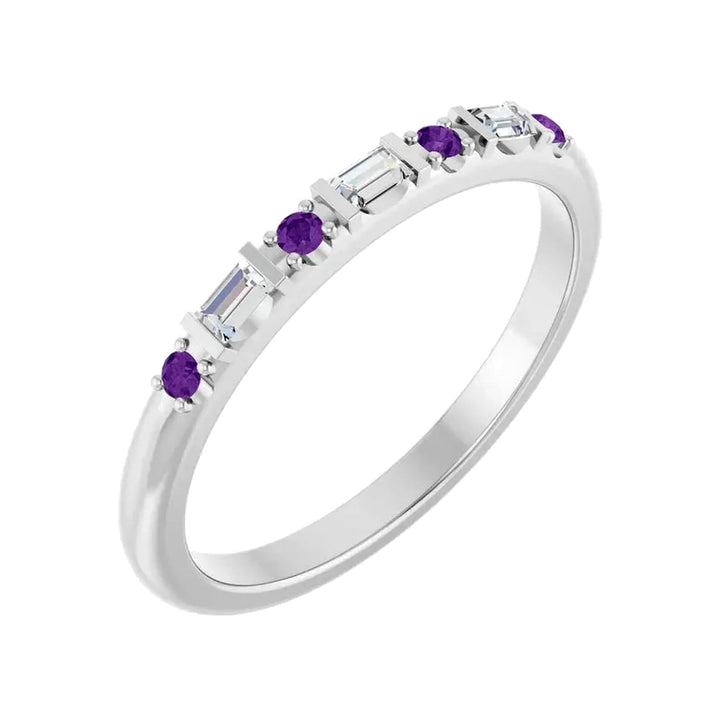 14K 1/10 CTW Natural Diamond &amp; Gemstone Stackable Ring