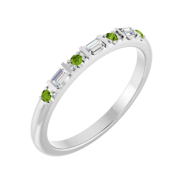 14K 1/10 CTW Natural Diamond &amp; Gemstone Stackable Ring