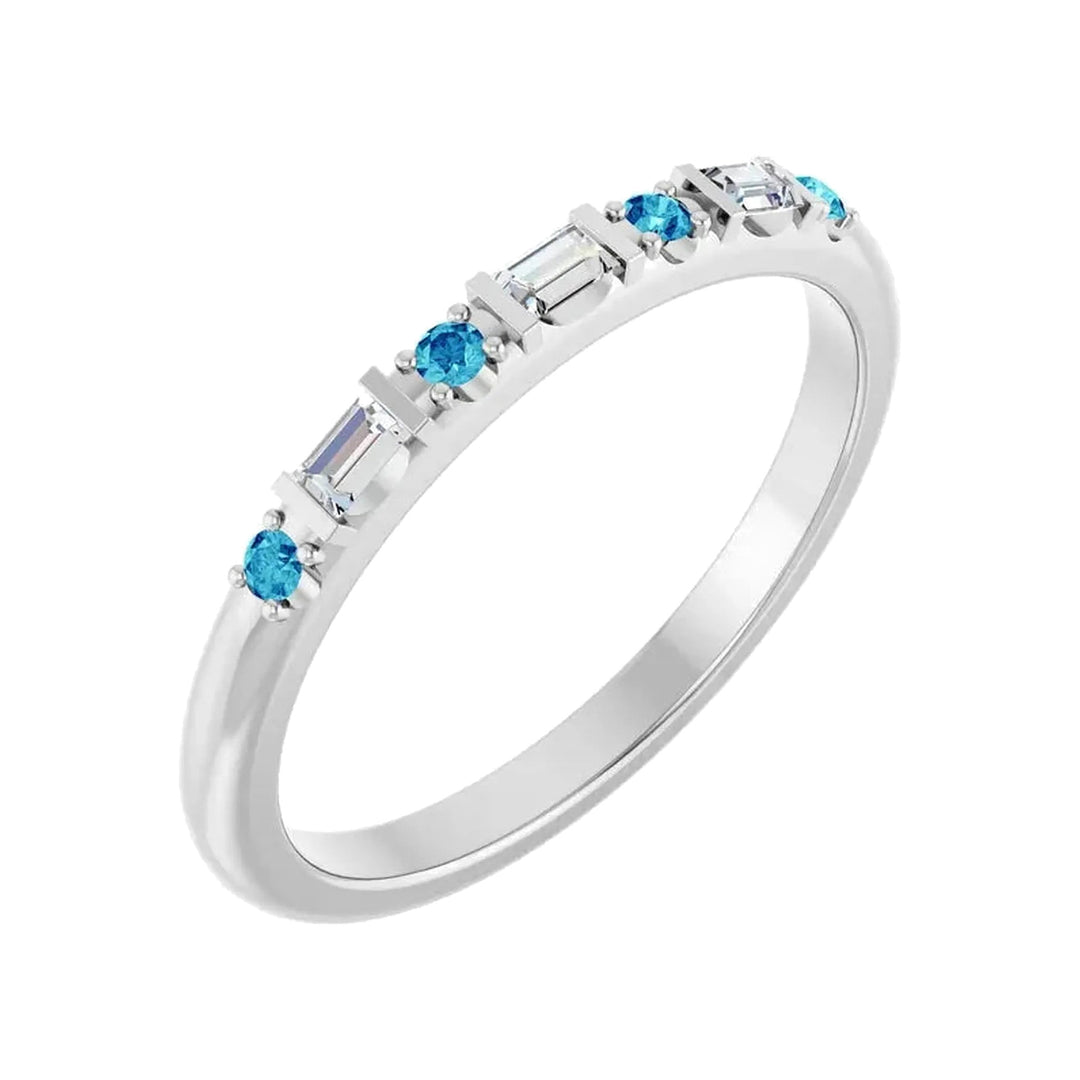 14K 1/10 CTW Natural Diamond &amp; Gemstone Stackable Ring