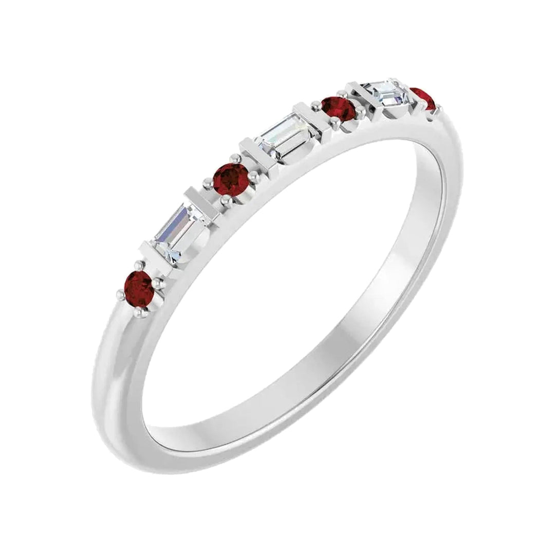 14K 1/10 CTW Natural Diamond &amp; Gemstone Stackable Ring
