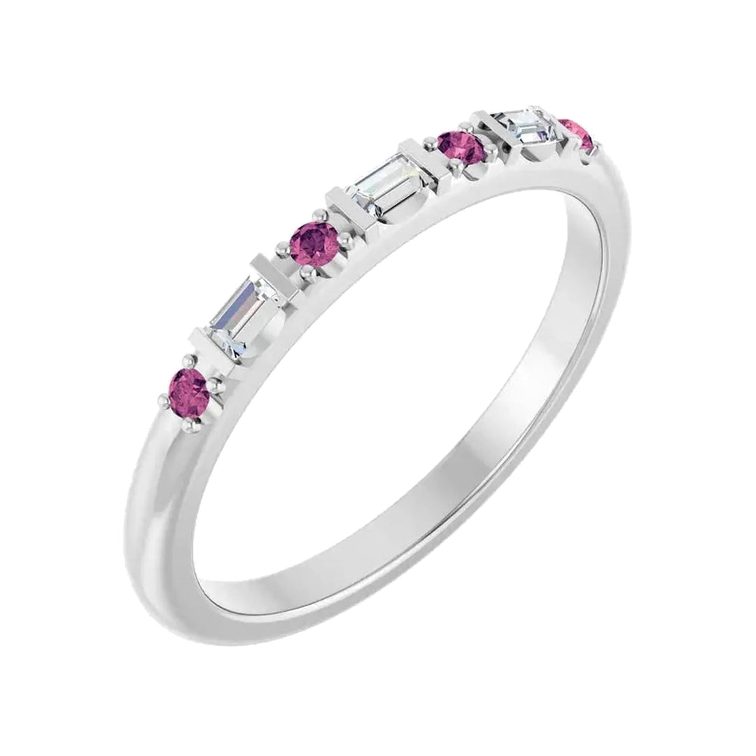 14K 1/10 CTW Natural Diamond &amp; Gemstone Stackable Ring