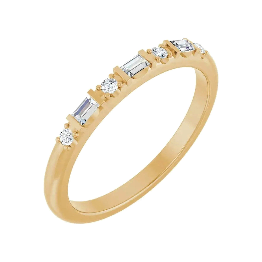 14K 1/10 CTW Natural Diamond &amp; Gemstone Stackable Ring – 14K Yellow Gold – Alternate View