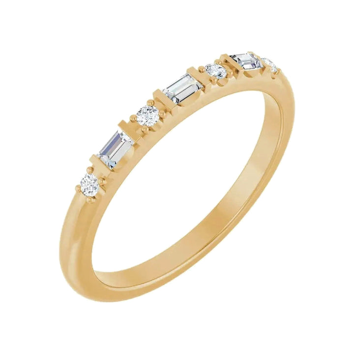 14K 1/10 CTW Natural Diamond &amp; Gemstone Stackable Ring – 14K Yellow Gold – Alternate View