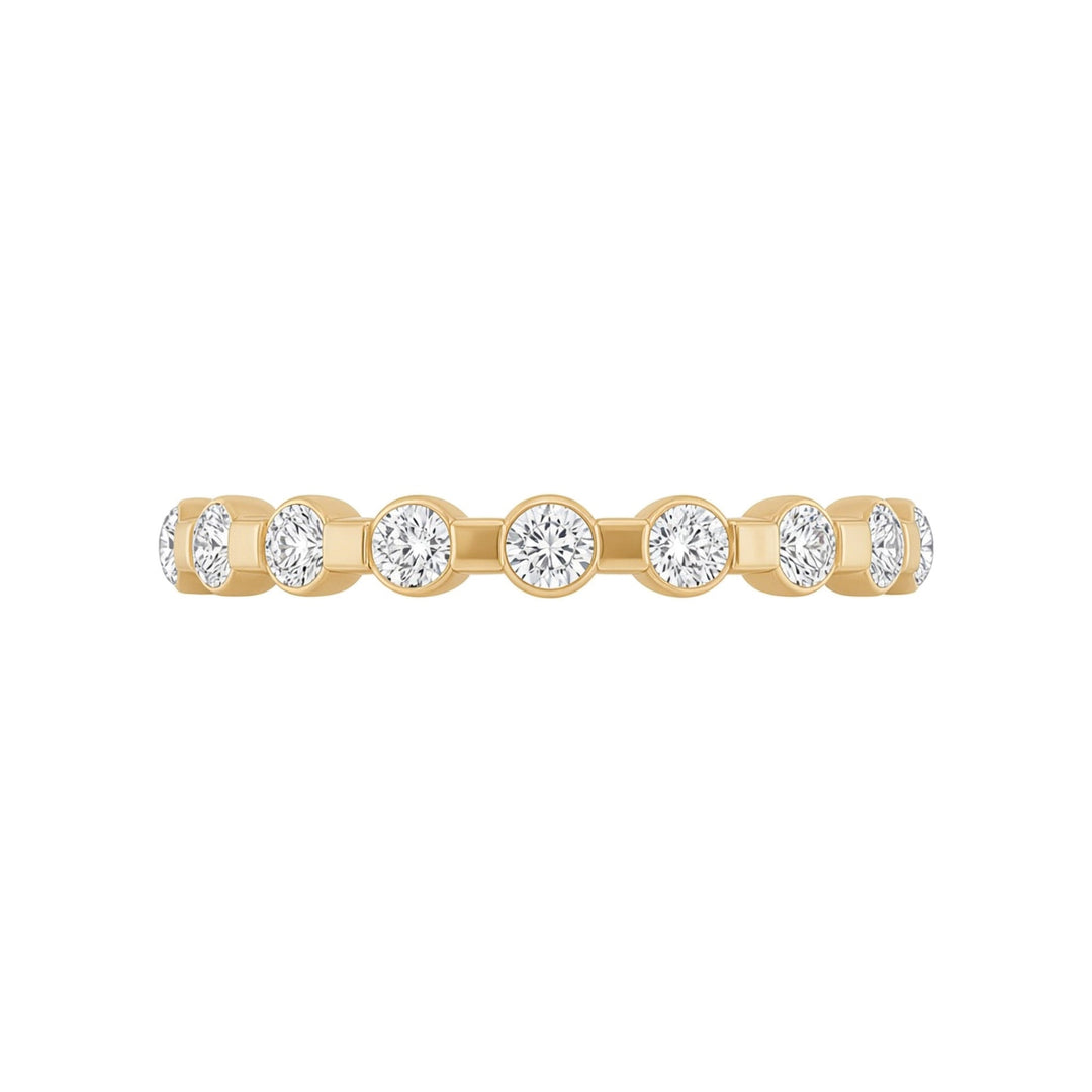 14K 1/2 CTW Diamond Bar-Set Anniversary Band – 14K Yellow Gold – Front