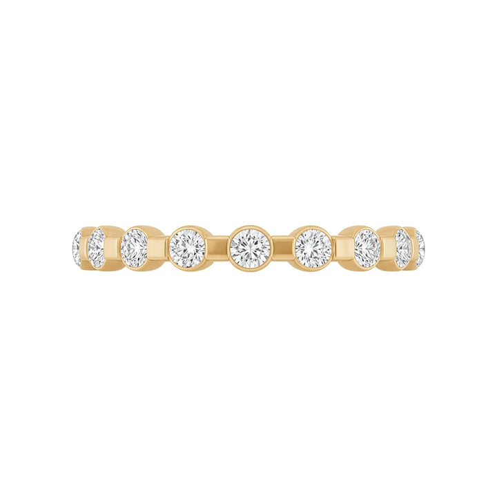 14K 1/2 CTW Diamond Bar-Set Anniversary Band – 14K Yellow Gold – Front