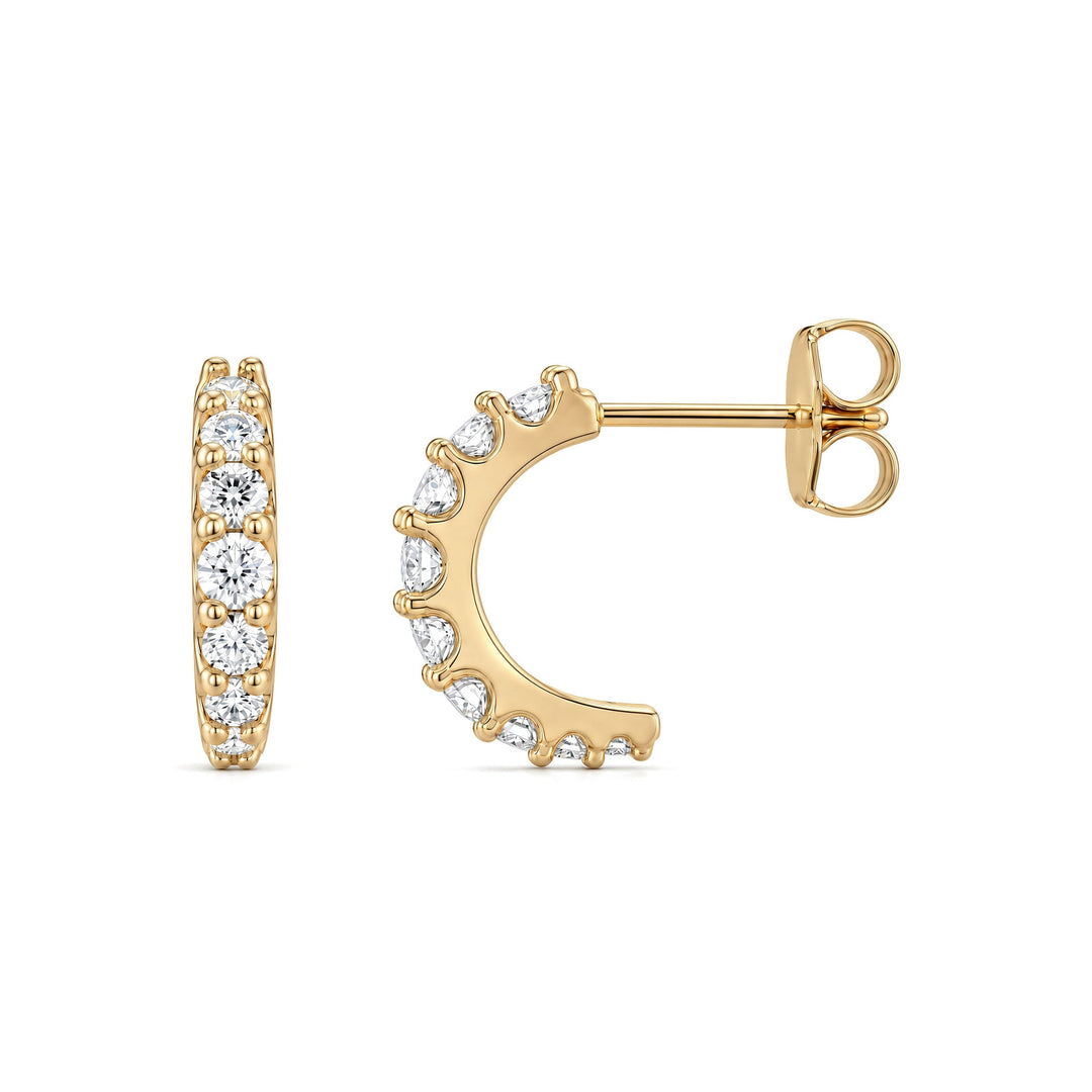 14K 1/2 CTW Graduated Hoop Earrings