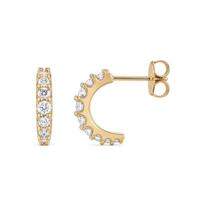 14K 1/2 CTW Graduated Hoop Earrings
