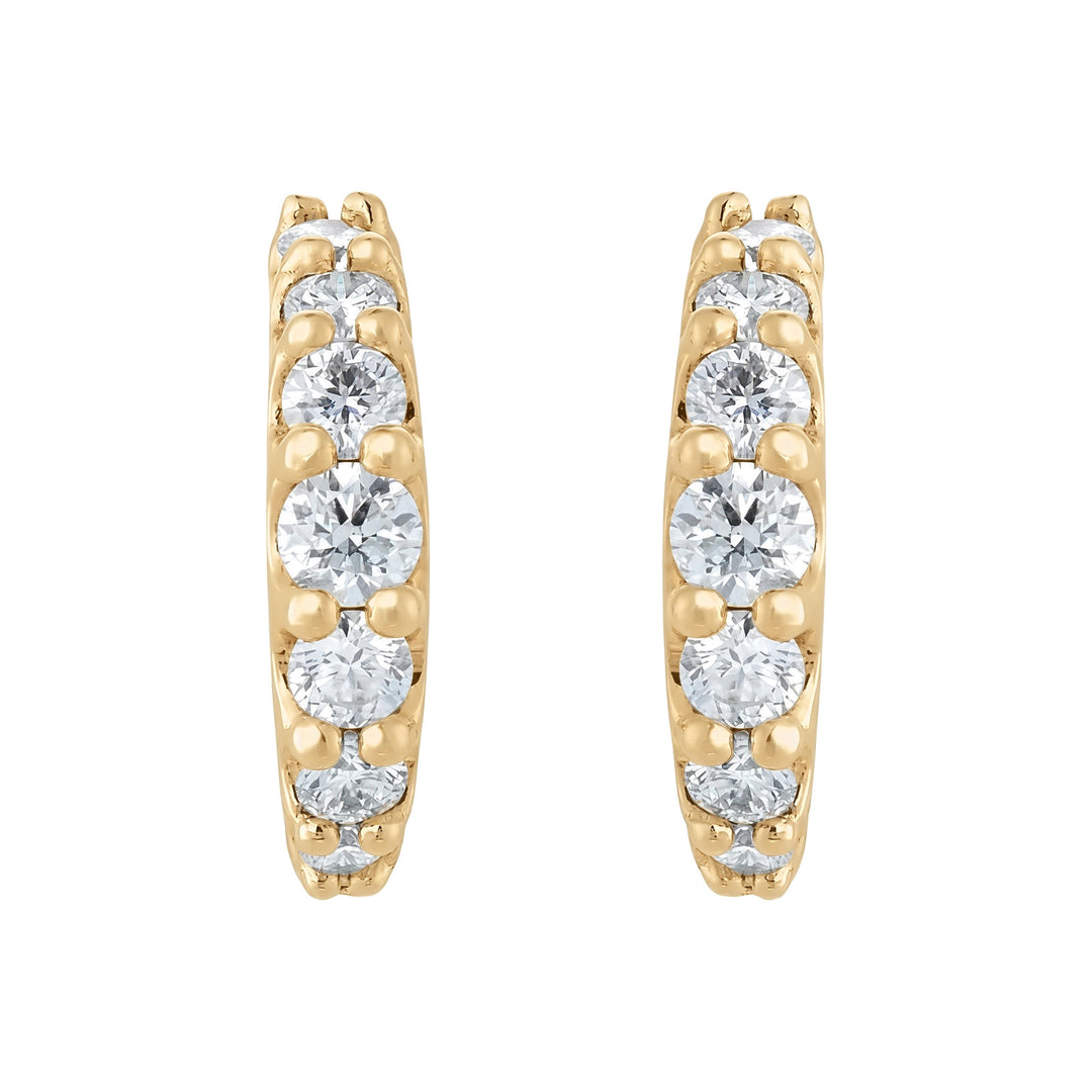14K 1/2 CTW Graduated Hoop Earrings