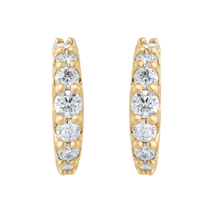 14K 1/2 CTW Graduated Hoop Earrings