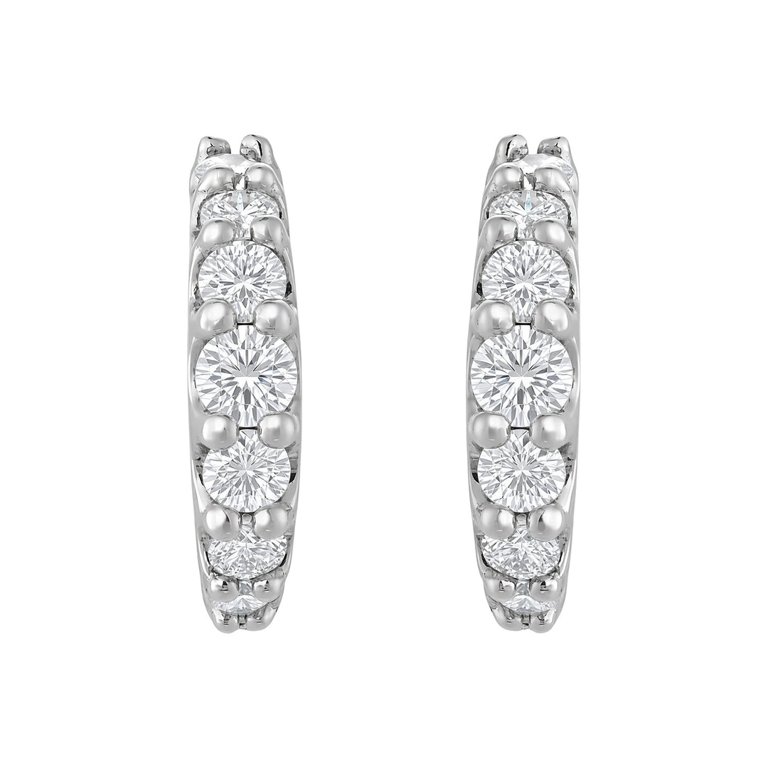 14K 1/2 CTW Graduated Hoop Earrings