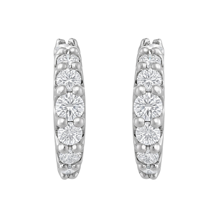 14K 1/2 CTW Graduated Hoop Earrings