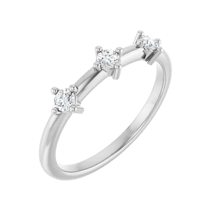 14K 1/5 CTW Three Stone Stackable Ring