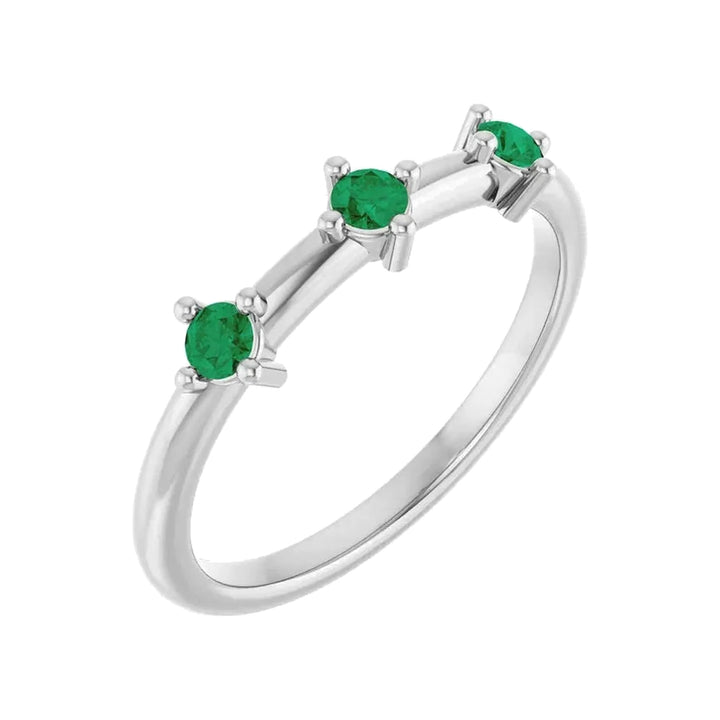 14K 1/5 CTW Three Stone Stackable Ring