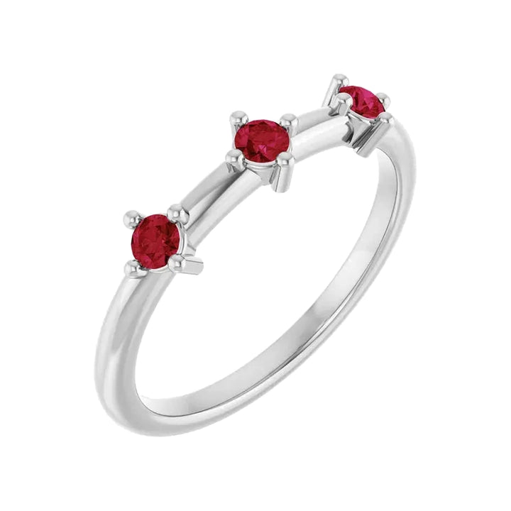 14K 1/5 CTW Three Stone Stackable Ring