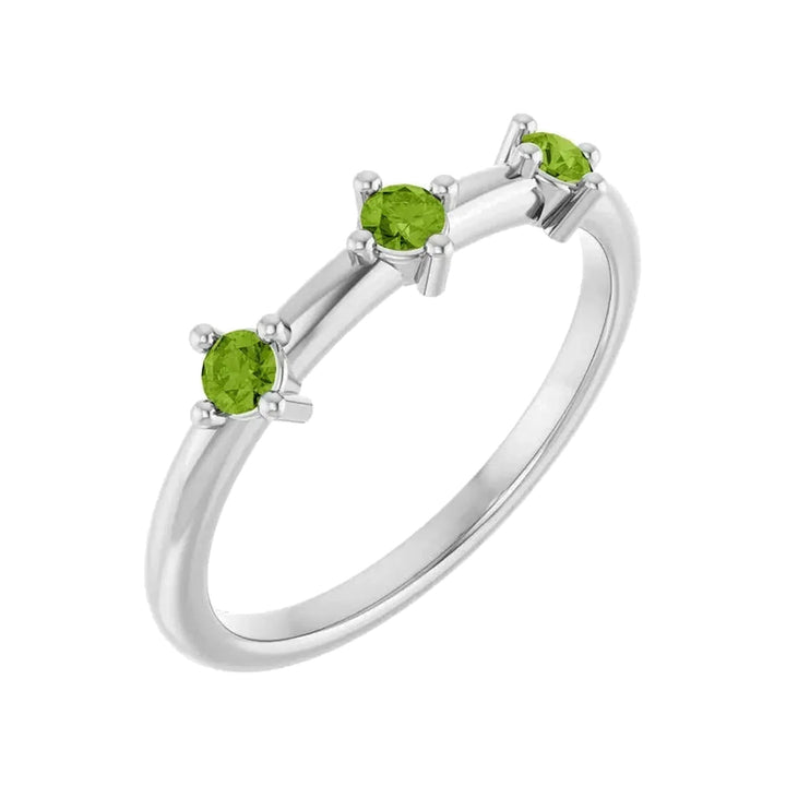 14K 1/5 CTW Three Stone Stackable Ring