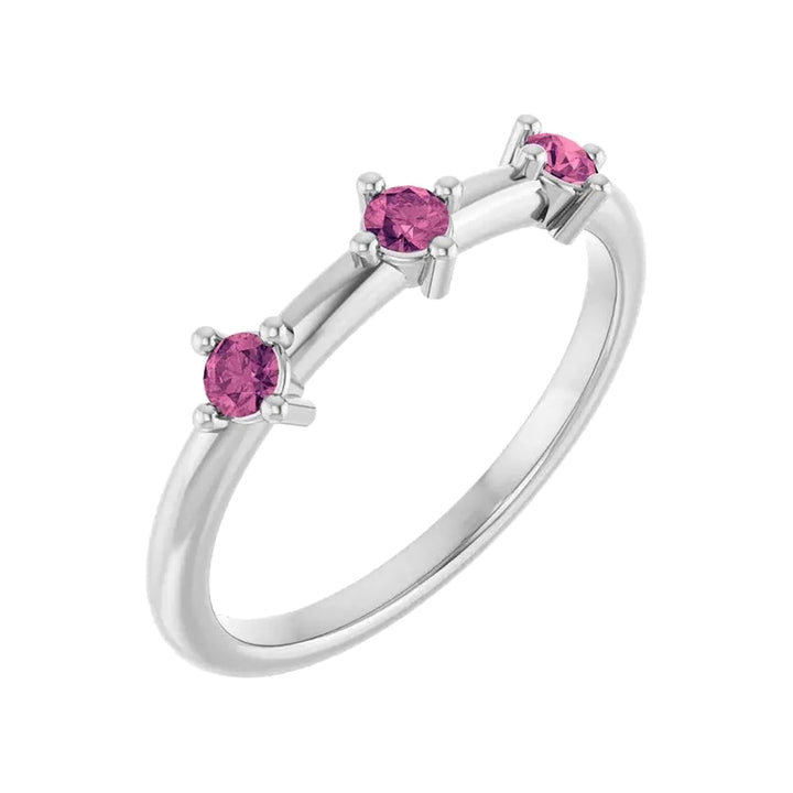 14K 1/5 CTW Three Stone Stackable Ring