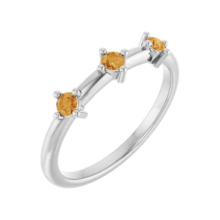 14K 1/5 CTW Three Stone Stackable Ring