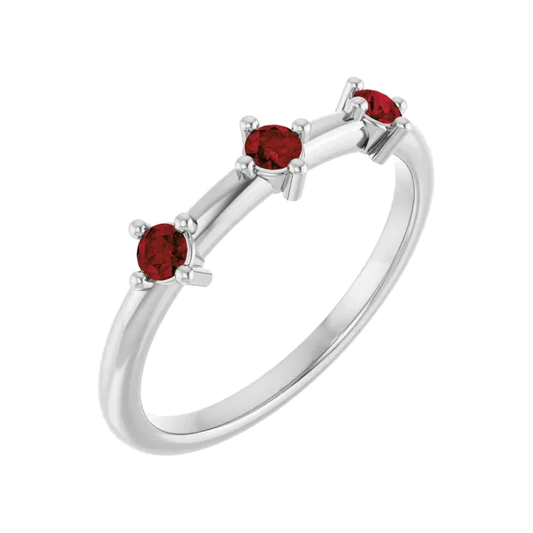 14K 1/5 CTW Three Stone Stackable Ring