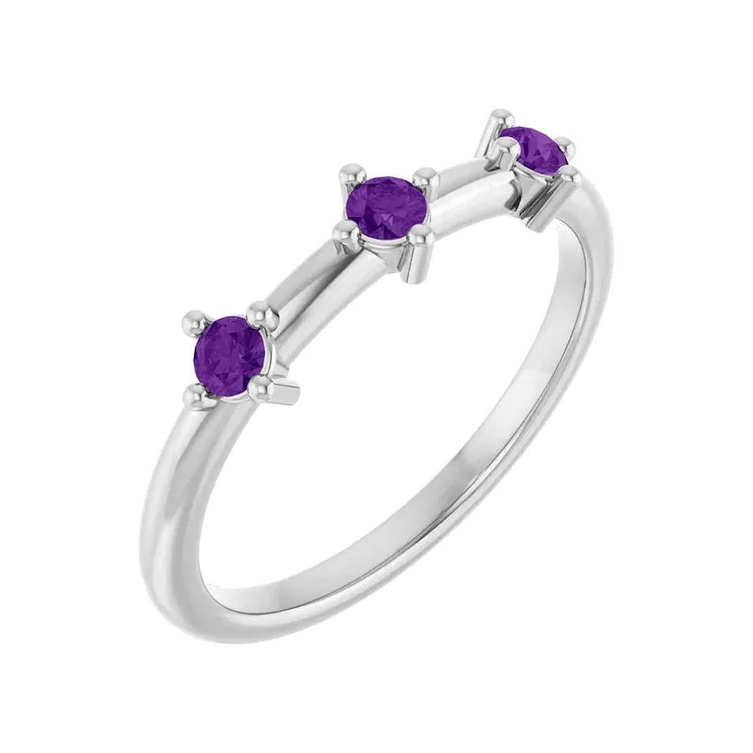14K 1/5 CTW Three Stone Stackable Ring
