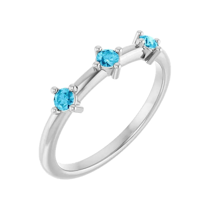 14K 1/5 CTW Three Stone Stackable Ring
