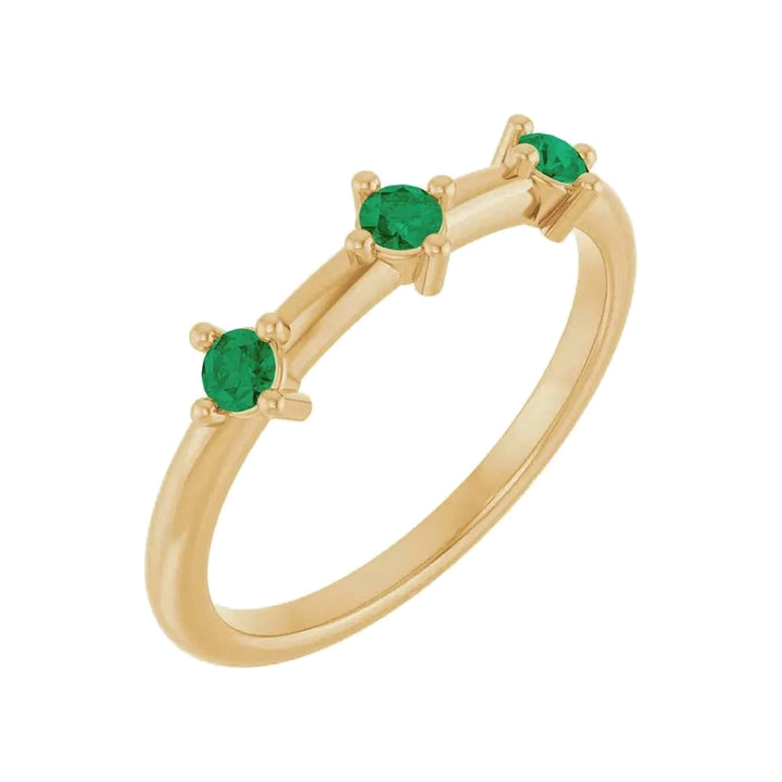 14K 1/5 CTW Three Stone Stackable Ring – 14K Yellow Gold – Alternate View