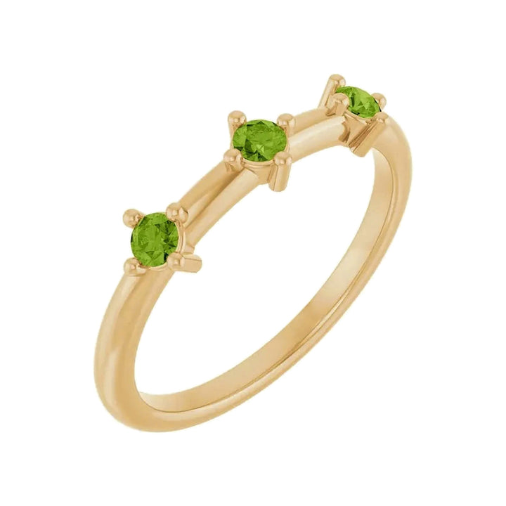 14K 1/5 CTW Three Stone Stackable Ring – 14K Yellow Gold – Alternate View