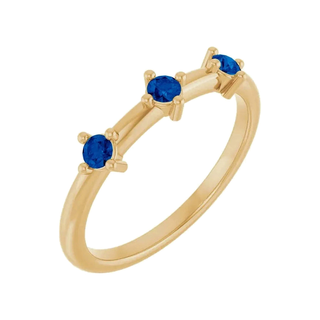 14K 1/5 CTW Three Stone Stackable Ring – 14K Yellow Gold – Alternate View